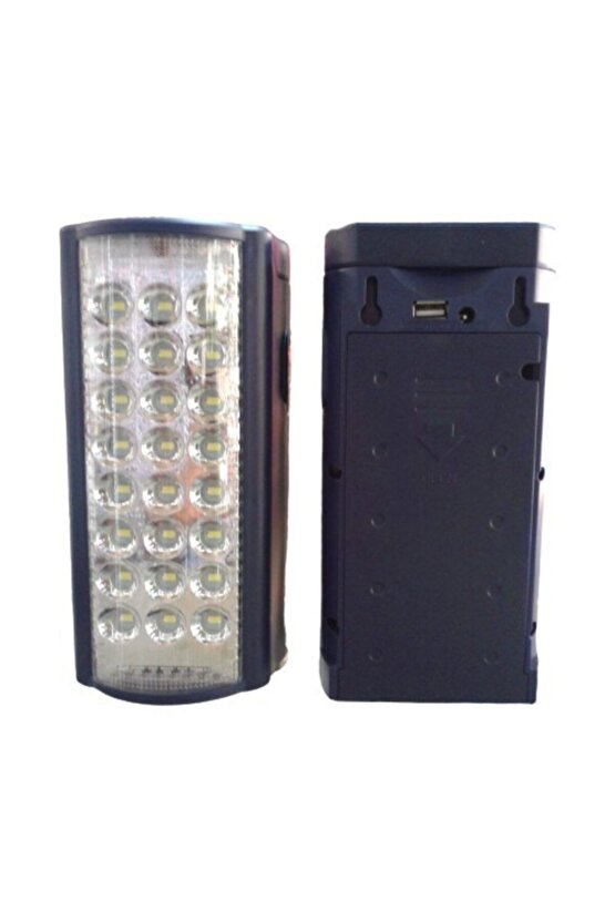 Işıldak 24 Led 80 Saat Akülü Şarjlı Işıldak Usb Şarj Çıkışlı Kulplu Smd Akülü Işıldak 2606l