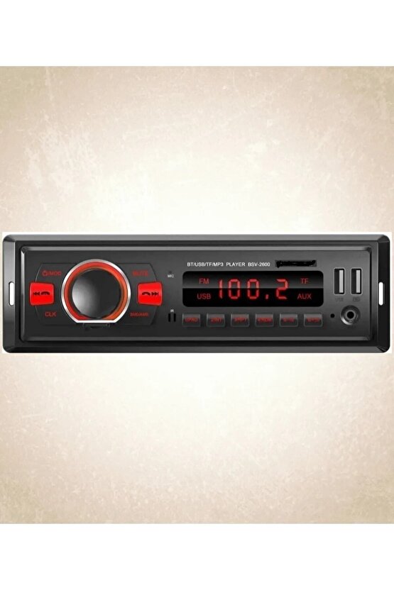 Dx-2600 Çift Usb Girişli Bluetooth Oto Teyp Araba Teybi Radyo Sd Aux Amfi Çıkışlı Kumandalı