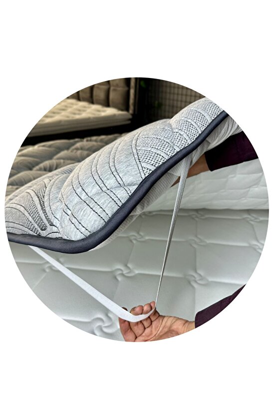 Antrasit Grey Süper Lüx Visco Terapi Yatak Pedi & Şiltesi (8CM)