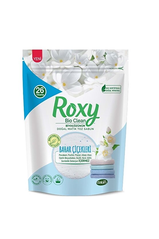 Roxy Bio Clean Matik Sabun Tozu 800gr Bahar Çiçekleri (2 Lİ SET) (52 YIKAMA)