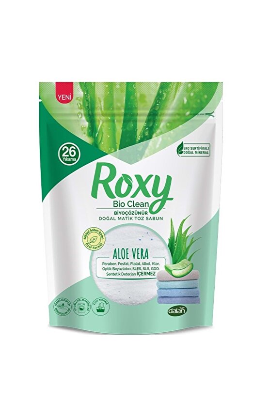 Roxy Bio Clean Matik Sabun Tozu 800gr Aloe Vera (2 Lİ SET) (52 YIKAMA)