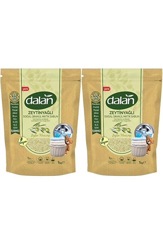 Doğal Granül Sabun Tozu 1kg Bebekler Için %100 Zeytinyağlı (2 Lİ SET)