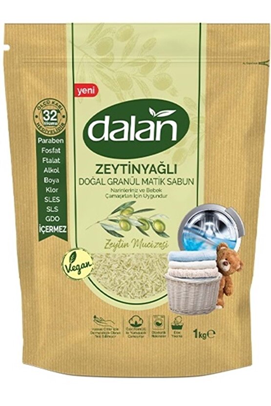 Doğal Granül Sabun Tozu 1kg Bebekler Için %100 Zeytinyağlı (2 Lİ SET)