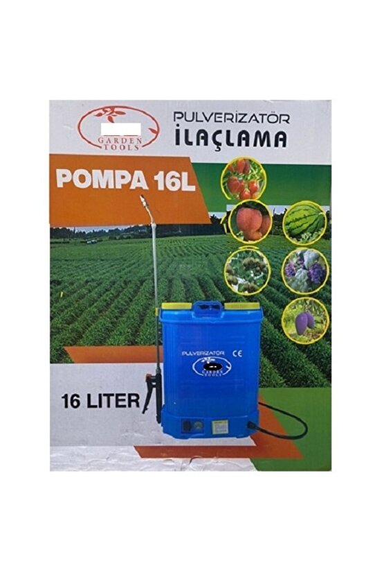 Garden Tools Plantmate Marka 16 Lt Şarjlı Akülü Sırt Ilaçlama Pompası Makinesi