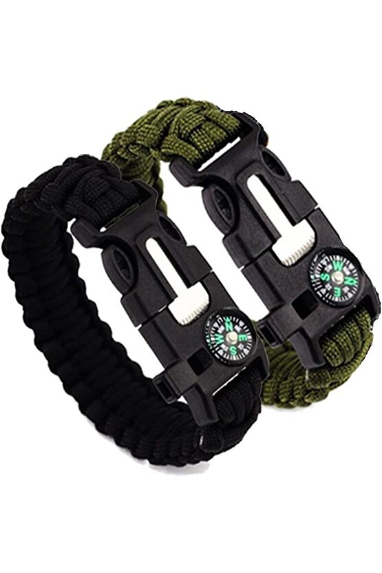 Acil Durum Taktiksel Paracord Hayatta Kalma Bilekliği Survival Çok Amaçlı Bileklik