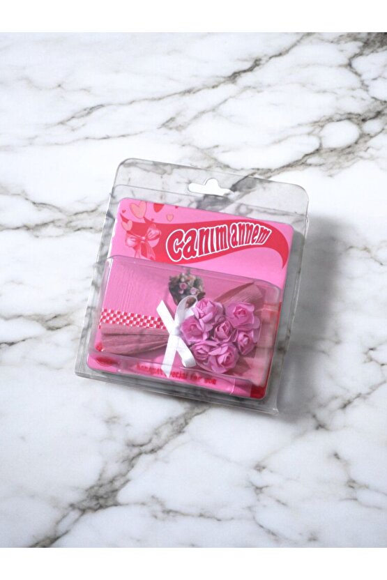 Hot Flowers Canım Annem Temalı Pembe Çiçek Buketi Özel Tasarım Koleksiyonluk Aksesuar