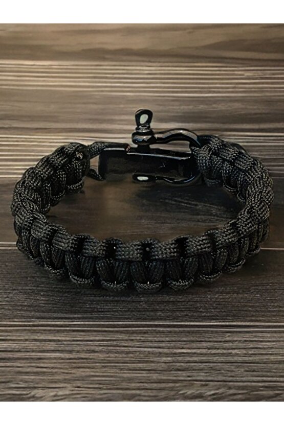 2 Metre - Siyah Makrome Örgü Paracord Bileklik