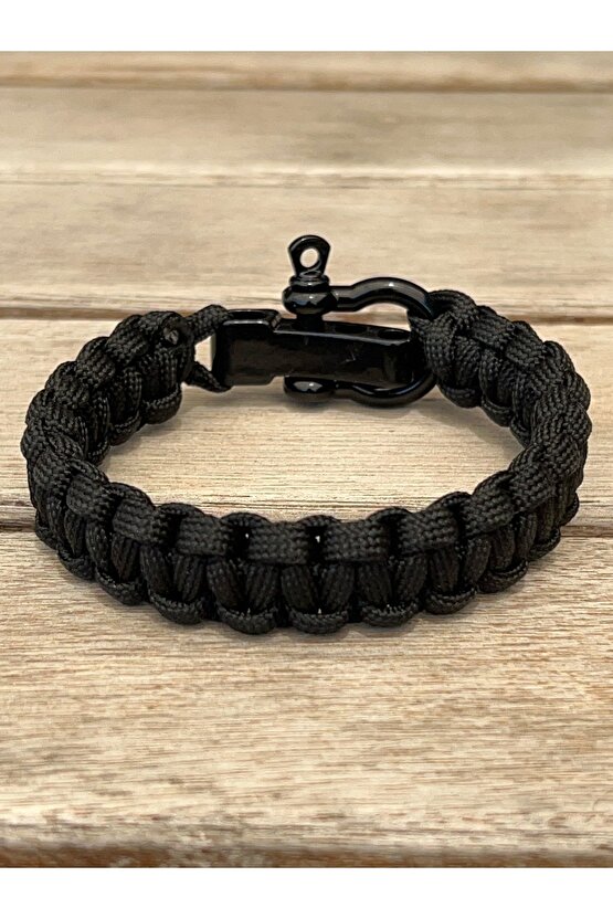 2 Metre - Siyah Makrome Örgü Paracord Bileklik