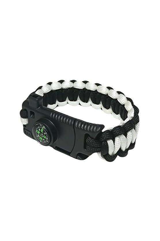 Siyah Beyaz Unisex Bileklik Pusula Magnezyum Çubuğu Spor Bileklik