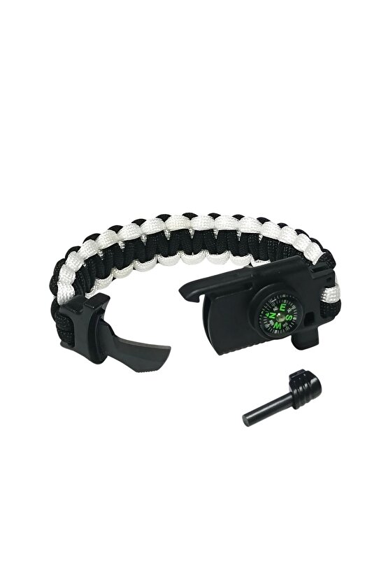 Siyah Beyaz Unisex Bileklik Pusula Magnezyum Çubuğu Spor Bileklik