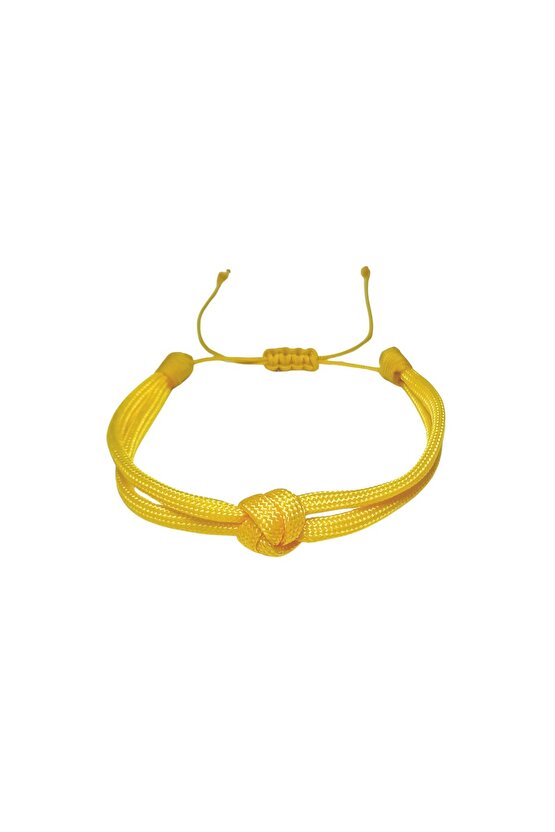 Paracord İp Örgü Tasarım Ayarlanabilir Bileklik Sarı Renk