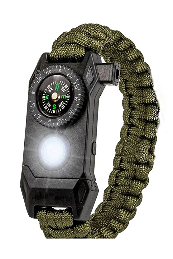 Paracord Bileklik- Pusulalı Led Işıklı Kamp Outdoor