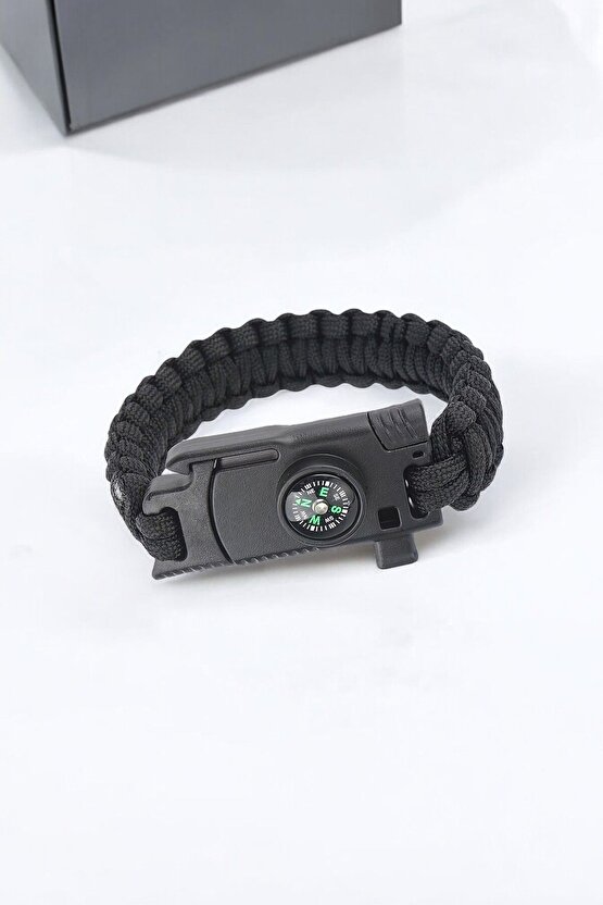 Paracord Survival Bileklik Bıçak Pusula Magnezyum Çubuğu İkaz Düdüğü
