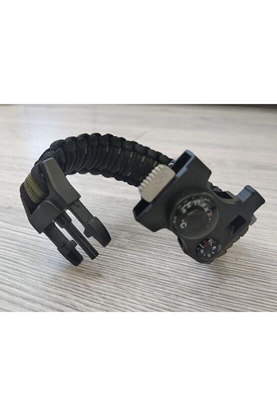 Paracord Kıng Cobra 15 In 1 Ateş Başlatıcılı Pusulalı Termometreli Bileklik