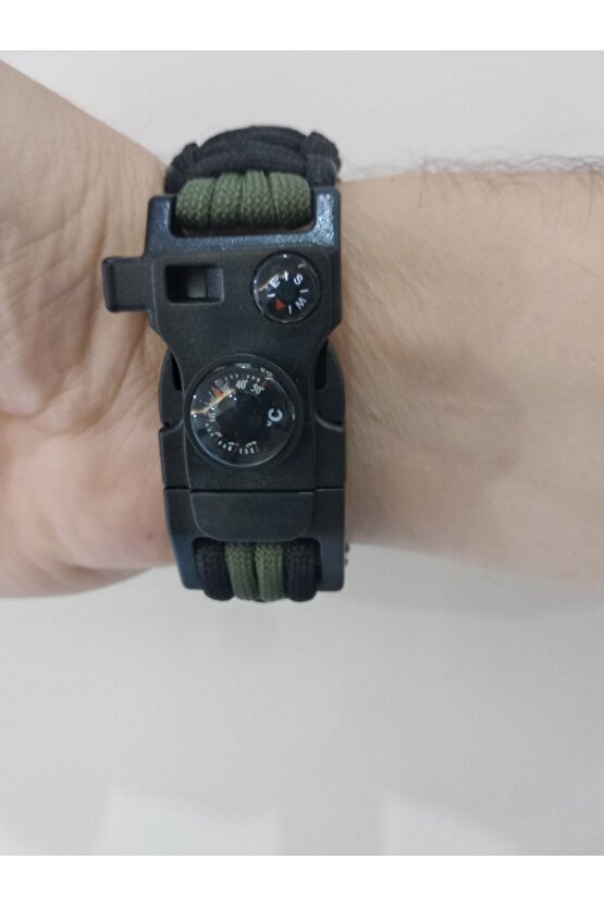 Paracord Kıng Cobra 15 In 1 Ateş Başlatıcılı Pusulalı Termometreli Bileklik