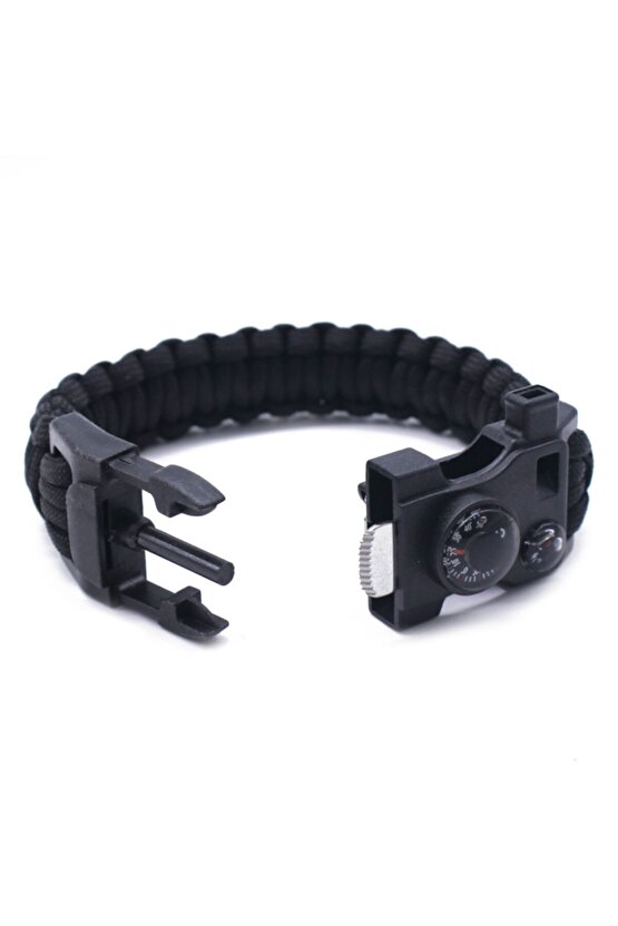 Paracord Pusula Termometre Ateş Başlatıcı Magnezyum Survival Bileklik