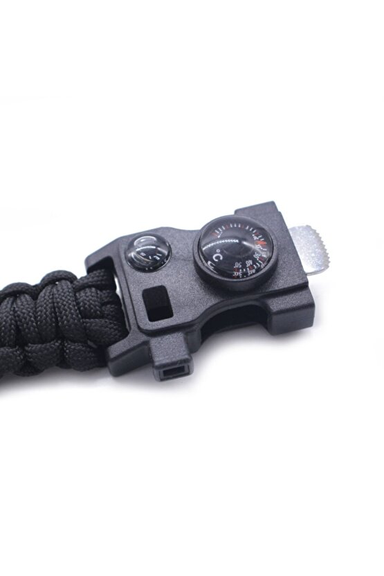 Paracord Pusula Termometre Ateş Başlatıcı Magnezyum Survival Bileklik