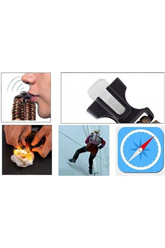 Gaddar bileklik taktikal bileklik magnezyum çubuklu düdüklü unisex bileklik hediyelik