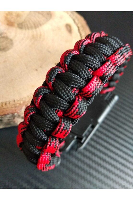 Paracord Survival Bileklik Kesici Pusula Ateş Başlatıcı Magnezyum Ve Ikaz Düdüğü