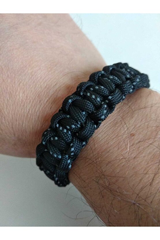 Paracord Cobra Model Pusulalı Ateş Başlatıcılı Survival Bileklik Reflektörlü Ip