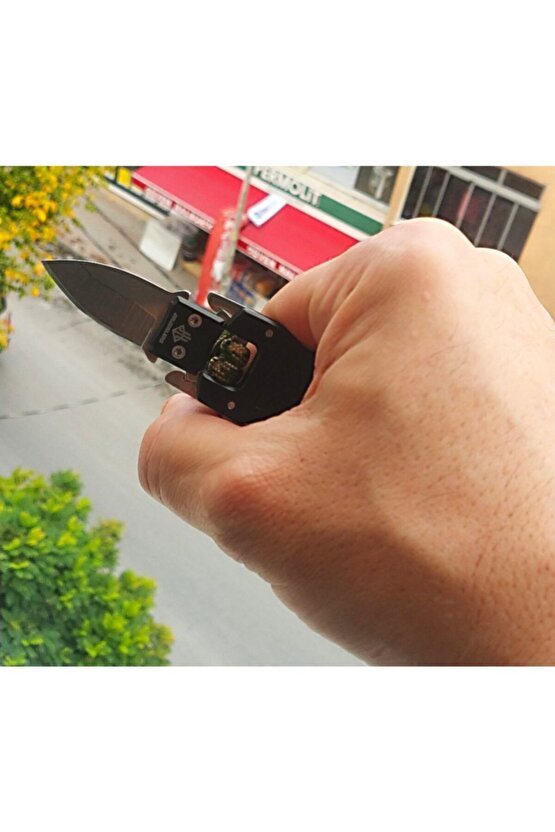 Avcı Kamuflaj Paracord Bilekliik Paslanmaz Çelik Bıçaklı Orjinal Çok Kalite Sağlam Haki Yeşil