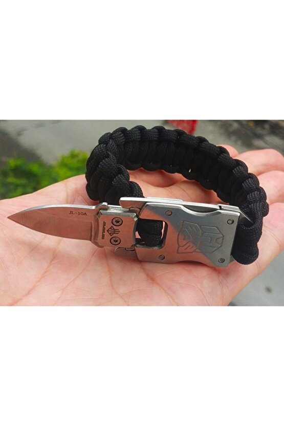 Avcı Paracord Bilekliik Paslanmaz Gizli Çelik Çakılı Orjinal Çok Kalite Sağlam