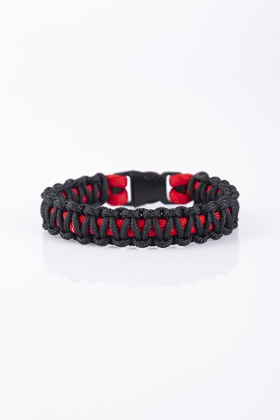 Kırmızı-siyah Paracord Bileklik