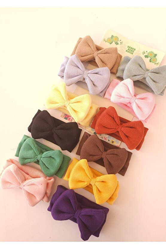 Kız Bebek & Çocuk Fiyonklu Bandana Set - Yumuşak- Esnek