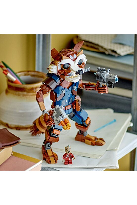 ® Marvel Rocket ve Bebek Groot 76282 - 10+ Yaratıcı Oyuncak Yapım Seti (566 Parça)