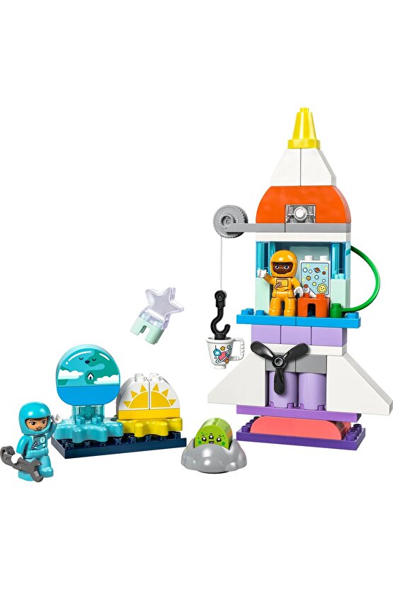 ® DUPLO® 3’ü 1 Arada Uzay Mekiği Macerası 10422 - 3+ Eğitici Oyuncak Yapım Seti (58 Parça)
