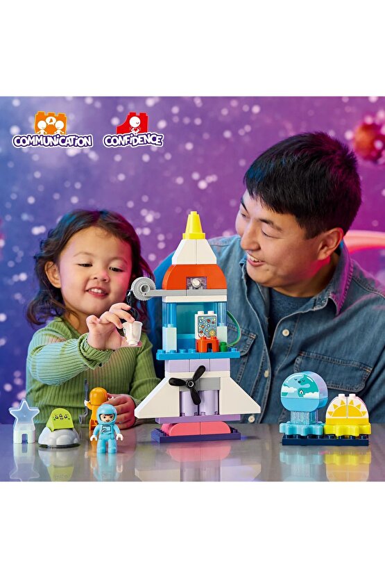 ® DUPLO® 3’ü 1 Arada Uzay Mekiği Macerası 10422 - 3+ Eğitici Oyuncak Yapım Seti (58 Parça)