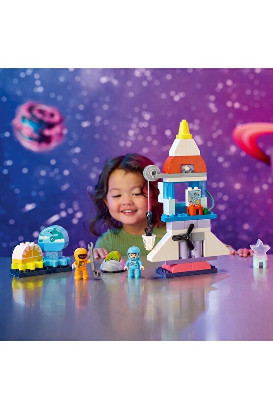 ® DUPLO® 3’ü 1 Arada Uzay Mekiği Macerası 10422 - 3+ Eğitici Oyuncak Yapım Seti (58 Parça)