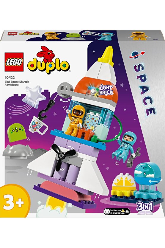 ® DUPLO® 3’ü 1 Arada Uzay Mekiği Macerası 10422 - 3+ Eğitici Oyuncak Yapım Seti (58 Parça)
