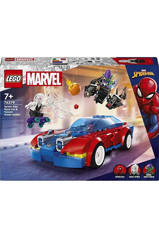 ® Marvel Örümcek Adam Yarış Arabası ve Venom Green Goblin 76279 - 7+ Oyuncak Yapım Seti (227 Pr)