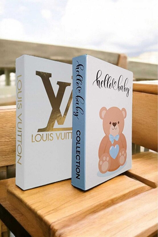 Dekoratif Kitap Görünümlü Kutu 2li Set Decorative Book Looking Box