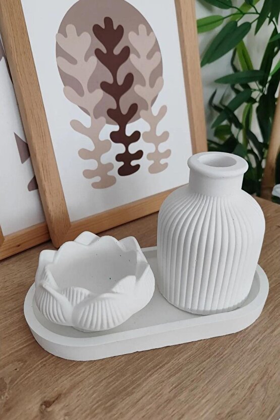 Dekoratif Vintage Vazo Set 3 Parça English Home Orta Sehpa Objeler Ev Dekorasyon El Sanatı
