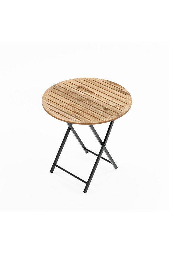 Katlanır 4 Kişilik Yuvarlak Bahçe Masası Bistro Masa 70x70