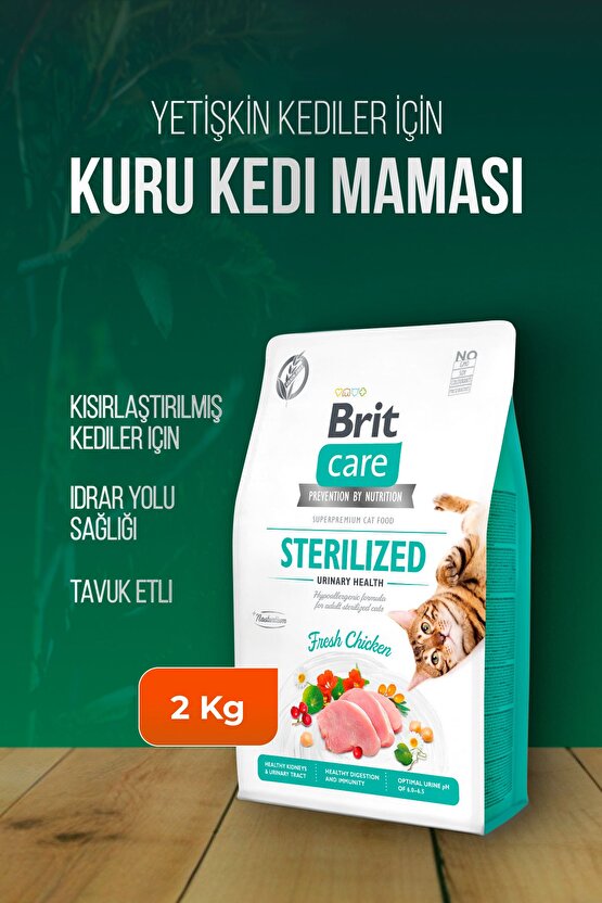 Hipoalerjenik Üriner Sistem Sağlığı Tavuklu Tahılsız Kısırlaştırılmış Kedi Maması 2kg 102025