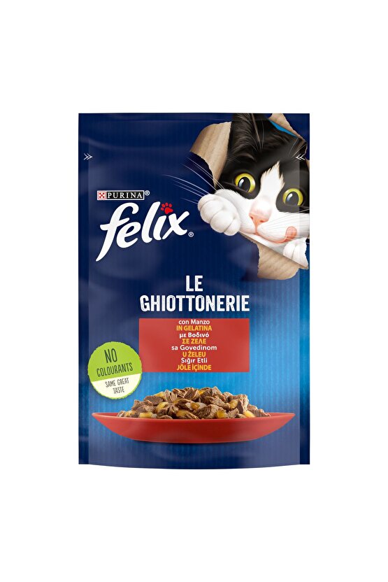 Taze Sığır Etli Ve Kümes Hayvanlı Jöleli Pouch Yetişkin Konserve Kedi Maması 85 gr