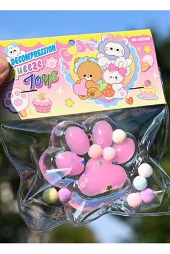 Şeffaf Kedi patisi taba sukuşi stres oyuncağı yumuşacık jel oyuncak skuşi squishy
