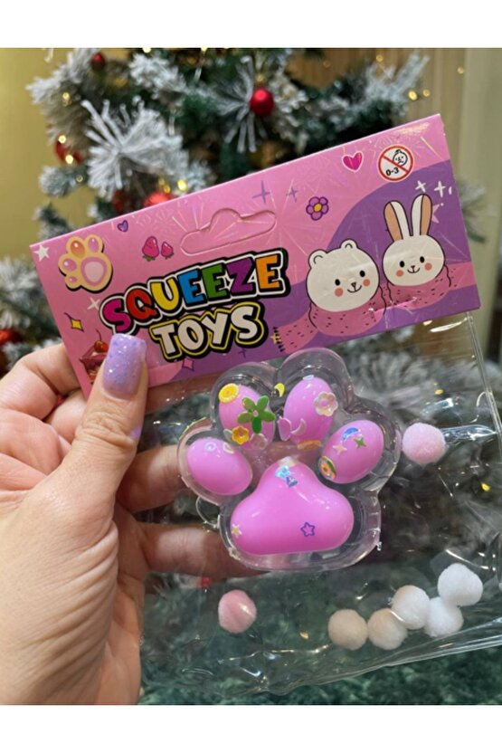 Şeffaf Kedi patisi taba sukuşi stres oyuncağı yumuşacık jel oyuncak skuşi squishy