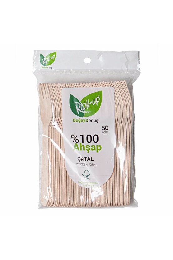 Kullan at doğaya dönüşümlü Ahşap Çatal 50 adet