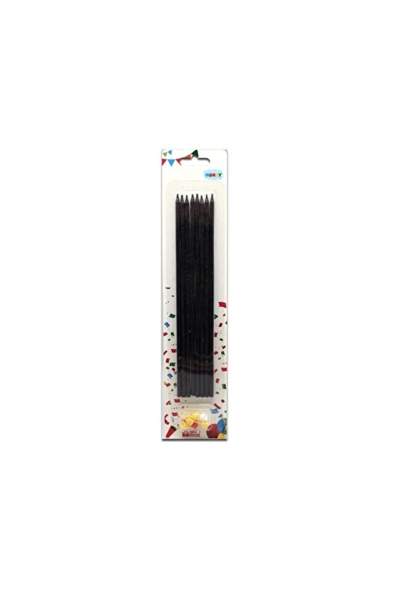 20cm 6 Lı Siyah Mum