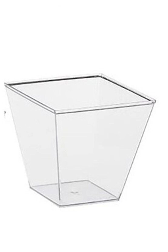 5x6 Cm Küçük Boy Prizma Mika Plastik Sunum Kabı Kübik Kase 120 Cc **25** Adet *salata.meze Kasesi