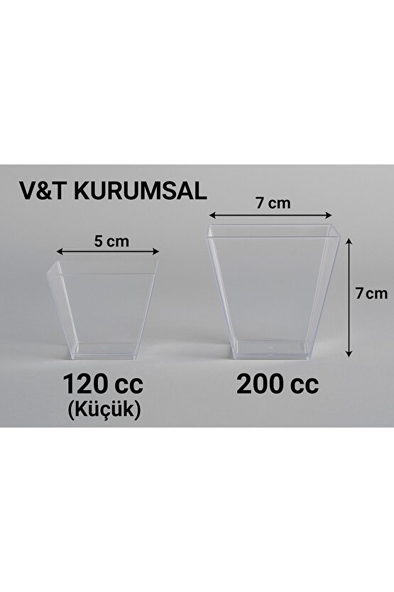 5x6 Cm Küçük Boy Prizma Mika Plastik Sunum Kabı Kübik Kase 120 Cc **25** Adet *salata.meze Kasesi