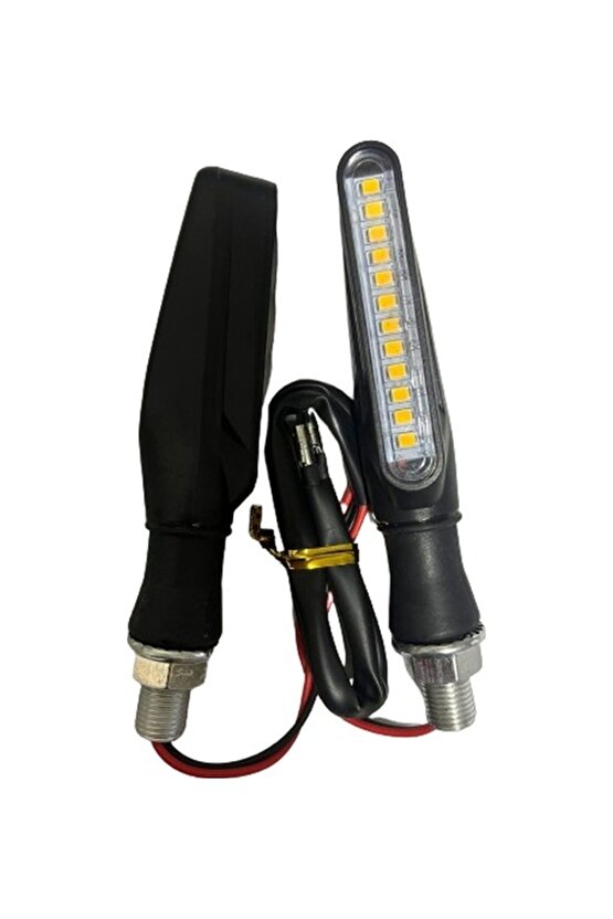 Carub Motosiklet Üniversal Sinyal Lambası12v Kayar Sarı 2li