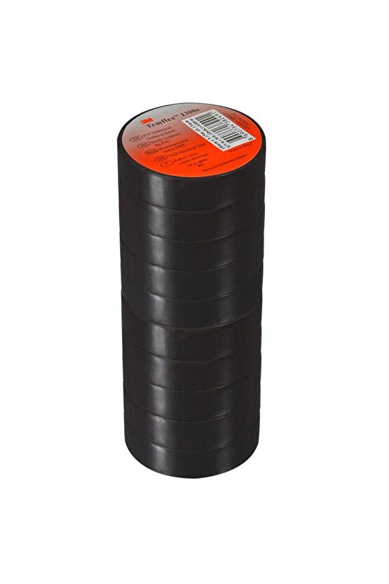 Temflex 1300e Siyah 10lu Paket Pvc Izole Bant 0.13x19x0.1m Izole Elektrik Bandı