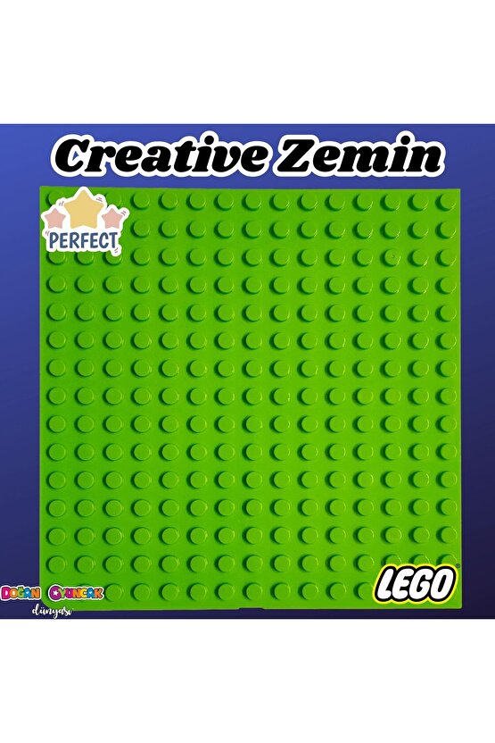 Yeşil Creative Blok Zemin - Zemin Parça - Yer Puzzle Lego - Lego Zemin - Yeşil Yaratıcı Zemin - Crea
