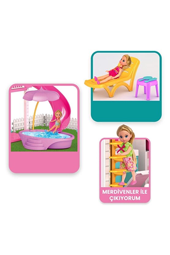 Milanın Miami Evi - Ev Oyuncak - Milanın Miami Ev Seti - Barbie Ev Seti - Rüya Evi - Oyun Evi