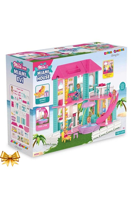 Milanın Miami Evi - Ev Oyuncak - Milanın Miami Ev Seti - Barbie Ev Seti - Rüya Evi - Oyun Evi